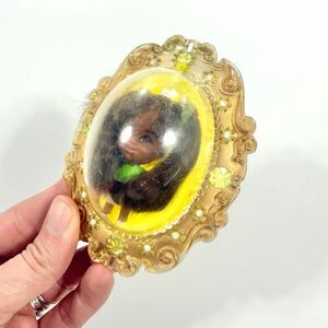 Vintage RARE 1960’s Mattel Lucky Locket Kiddle gold and yellow